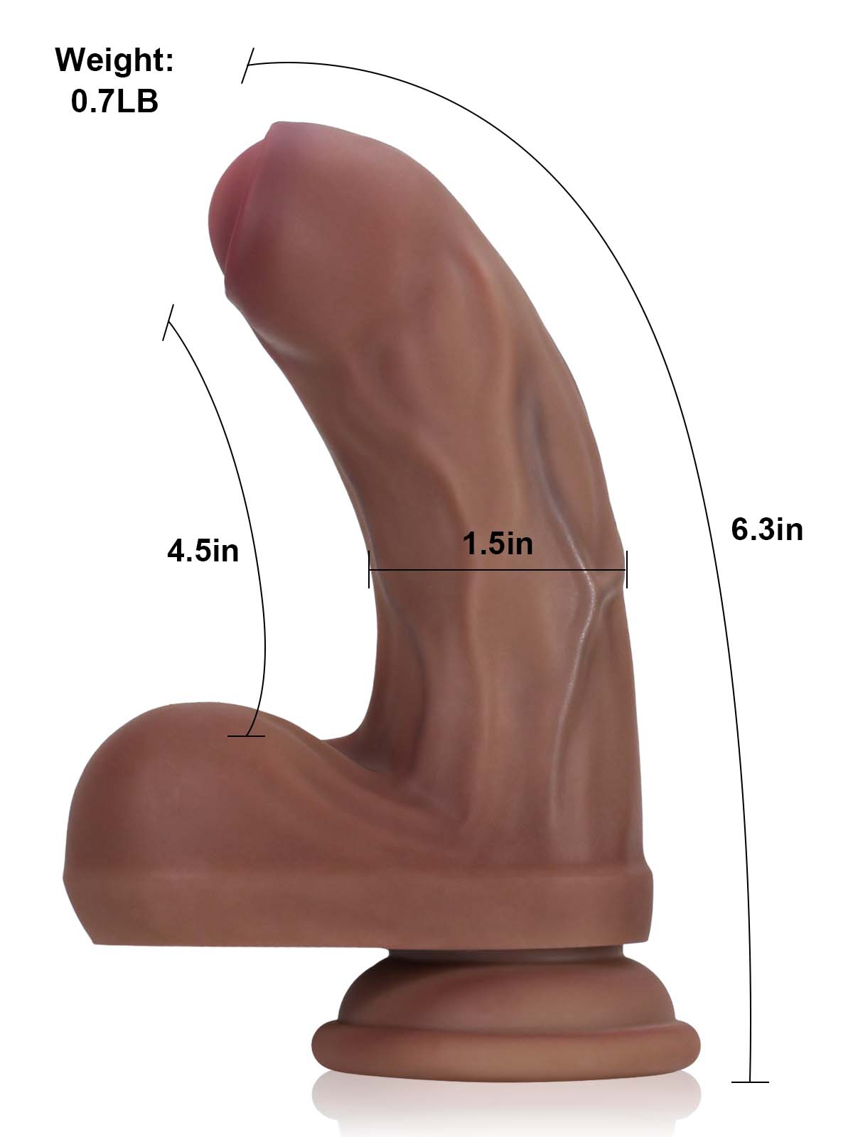 GIGI 6.3" X 1.5" Foreskin Curved Dildo Small Uncircumcised Dildo - RealCocks