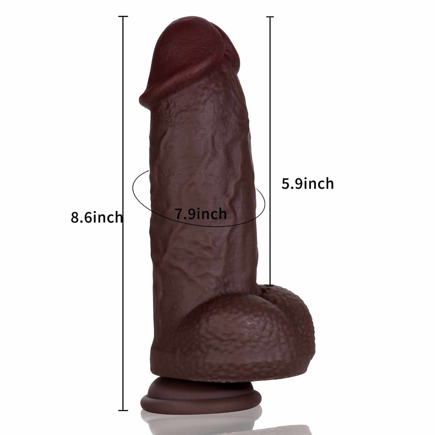 Allen 8.6 Inch Ultra Thick Dildo Silicone Most Realistic Dildo GSpot Dildo - RealCocks