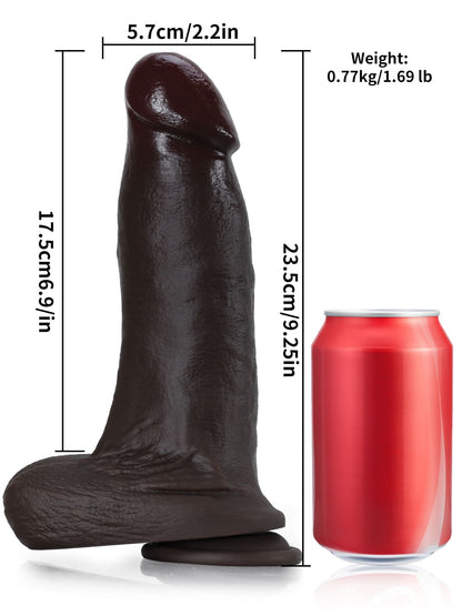 Benedict 9.4 x 2.2 Black Thick 3 Modes High Frequency Pulsating Dildo - RealCocks