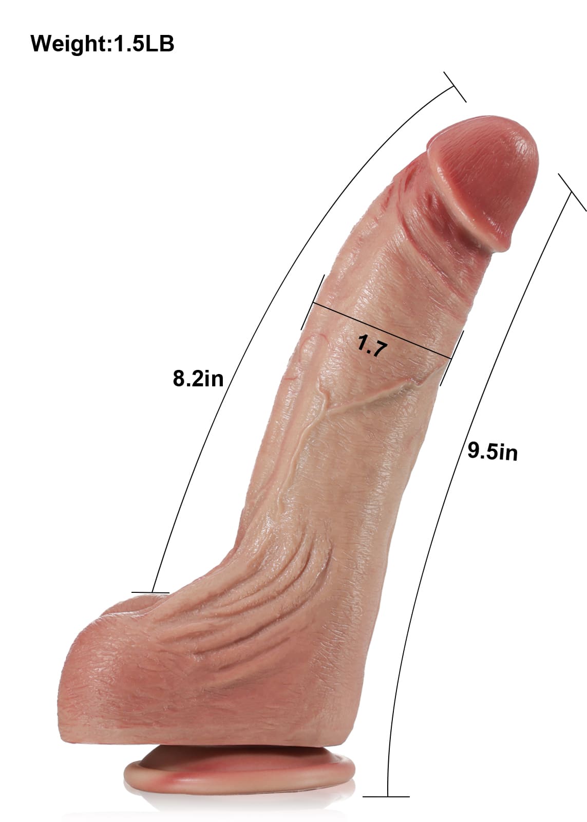 Cameron 9" x 1.7" Flesh Ultra Realistic Real Feel Dildo - RealCocks