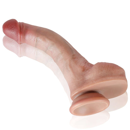 [BestSeller] Curvy 7.9 inch Flexible Hyper Realistic Dildo With Movable Keel - RealCocks