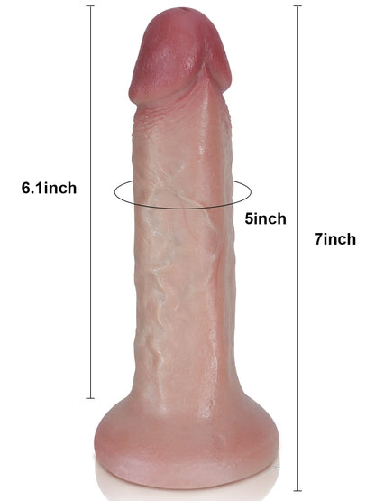 Dary 7" x 1.6" Flesh Skin No Balls Real Life Dildo Soft Dildo - RealCocks