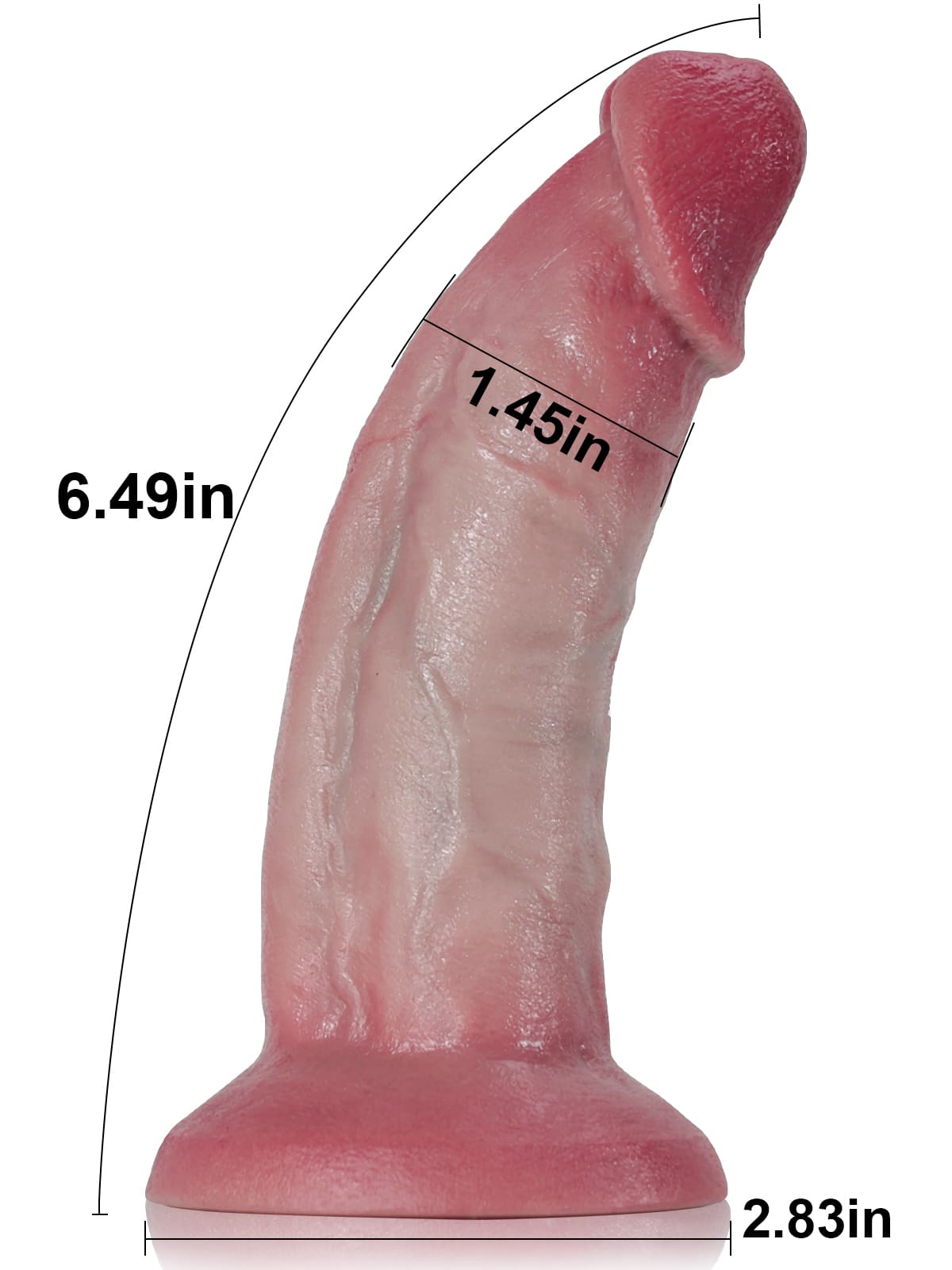 Fisher 6" X 1.4" Flesh Skin Curved Dildo G Spot Suction Cup Dildo No Balls ( S Size） - RealCocks