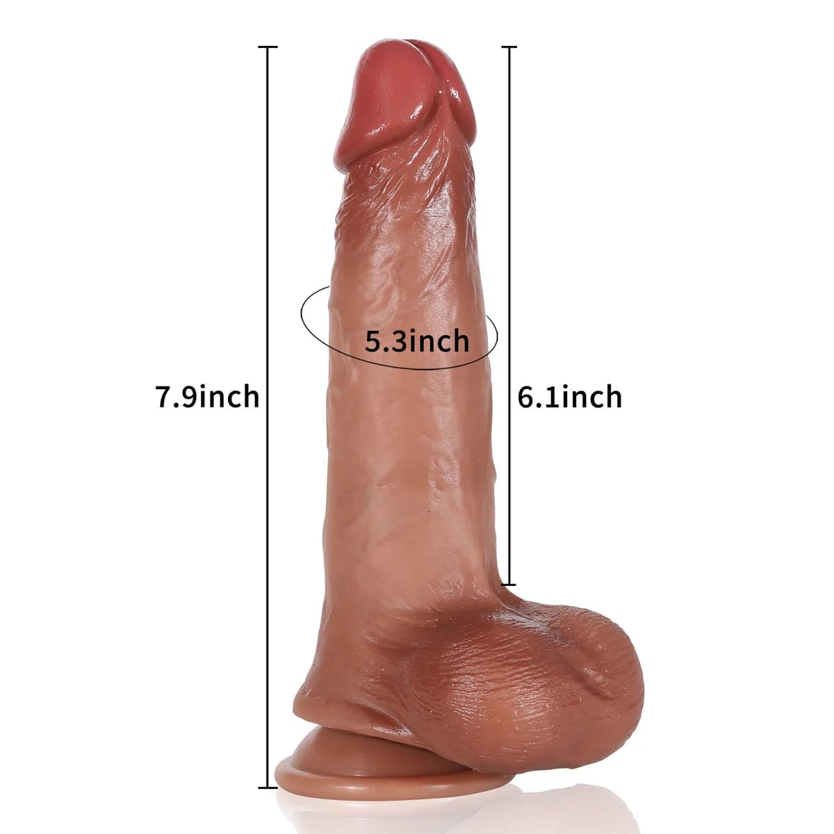 Realcocks Báller 7.9in Sliding Foreskin Black Dildo Lifelike Flexible Real Balls Realistic Dildo - RealCocks