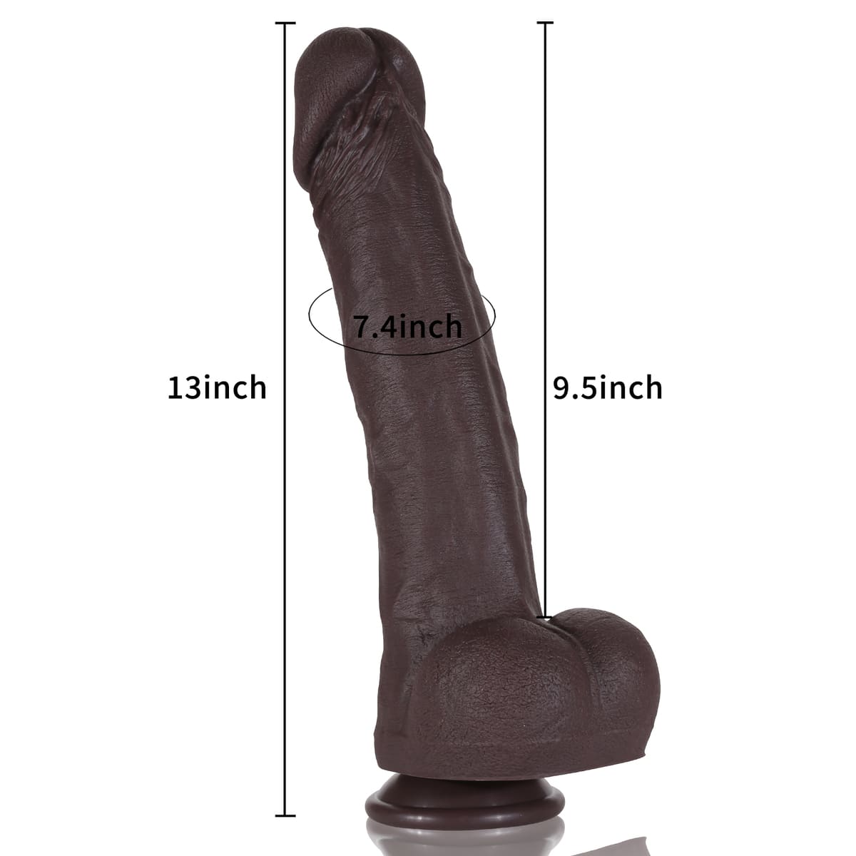 Biggie 13in Realistic Big Black Dildo Huge Dildo G Spot Anal BBC Dildo - RealCocks