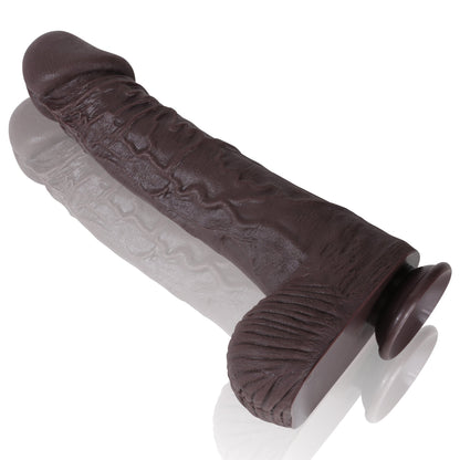 Tony 14 inch Black Big Realistic Dildo Dual Density Huge Dildo Unisex - RealCocks