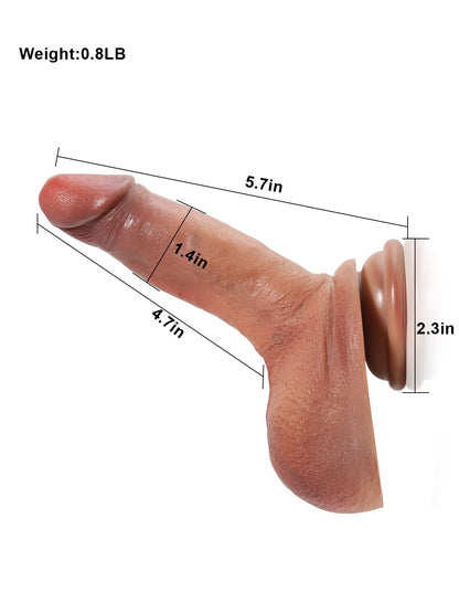 Julian 5.7" x 1.4" Brown So Small Thin Soft Beginner Dildo - RealCocks