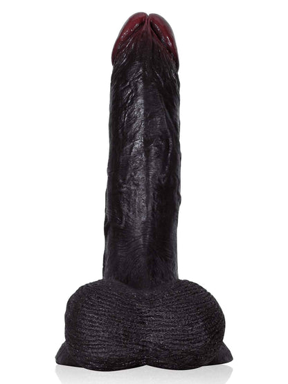 Kellz 7.6" x 1.7" Black Realistic Dildo With Hanging Moving Balls - RealCocks