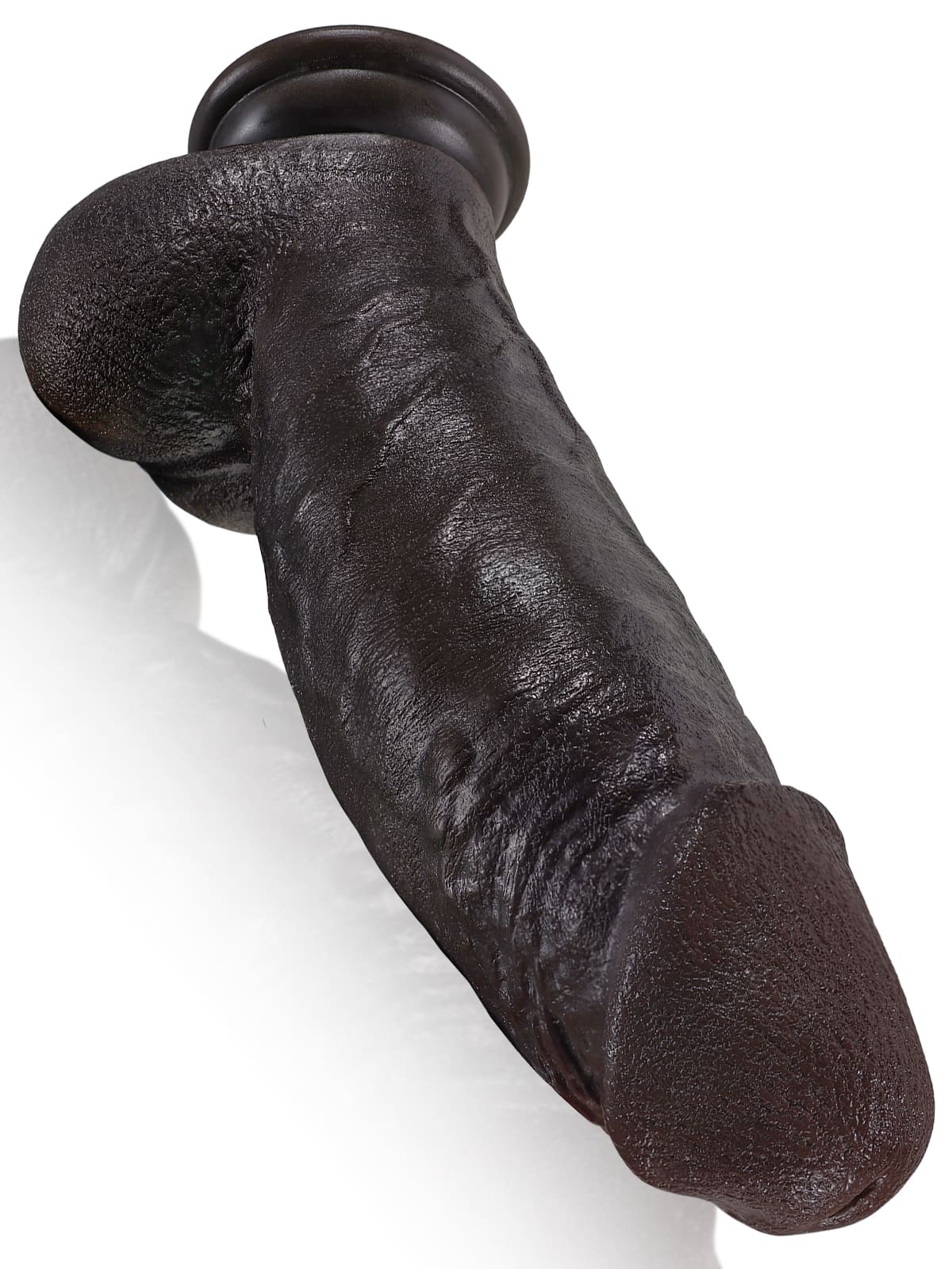 Kimi 8.6" x 2.2" realistic soft black thick short dildo for intense pleasure
