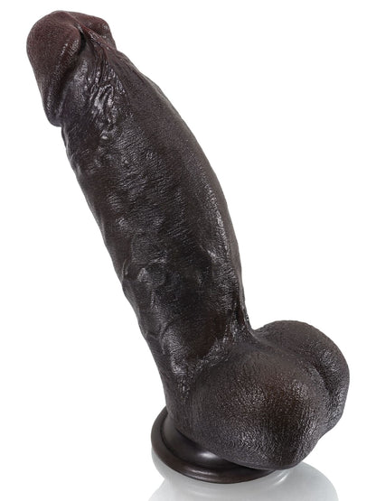 Kimi 8.6" x 2.2" Realistic Soft Black Like Thick Short Fat Dildo - RealCocks