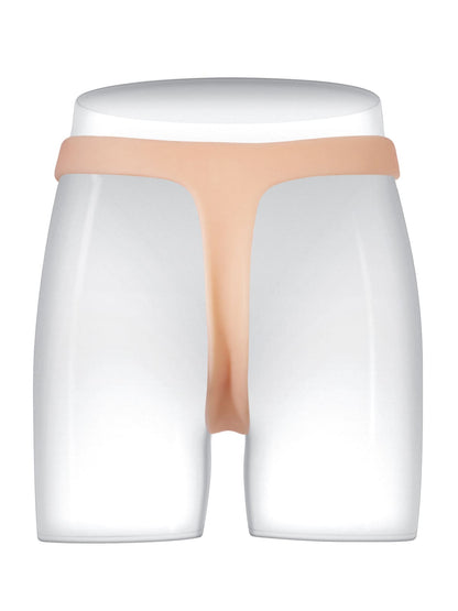 Nathan Flesh Realistic Silicone Strapped Dirty Penis, Sexy Thong Style - with 5.9" x 1.6" Dildo - RealCocks