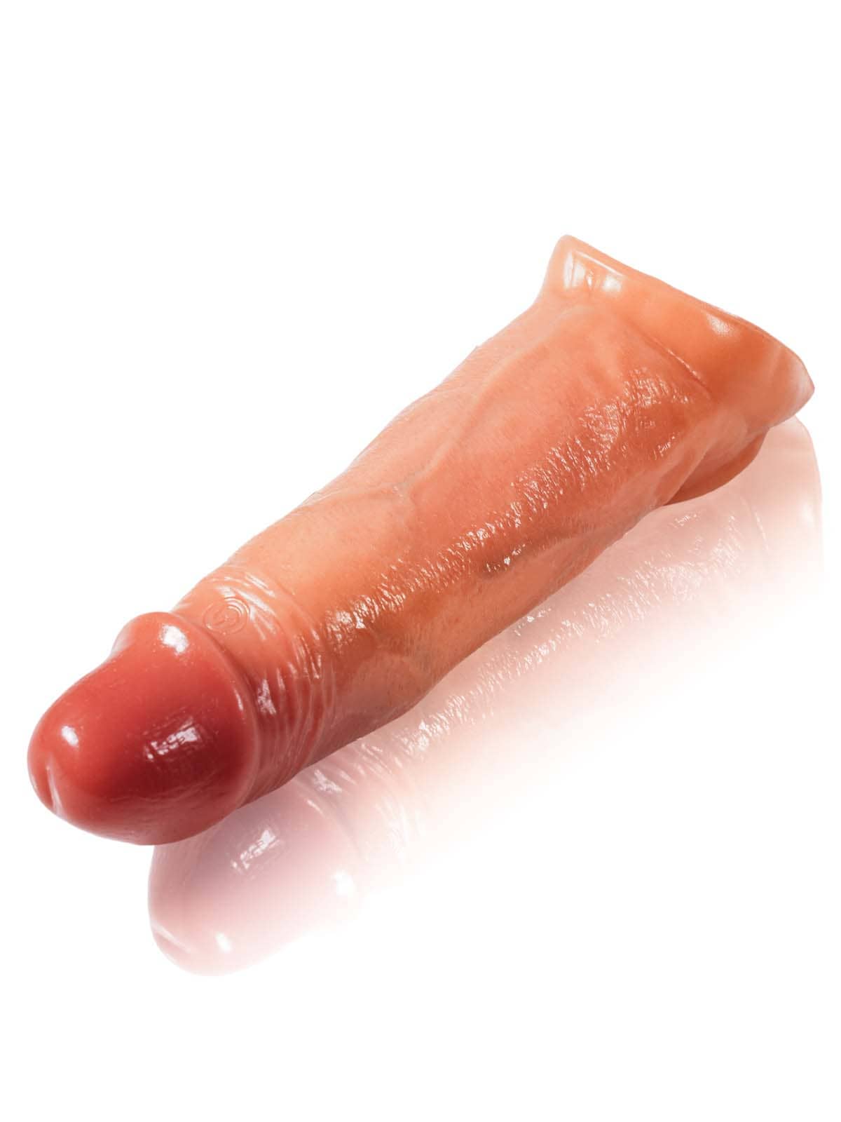 Palm 7.8” Length x 4.1” Vibrating Girth Silicone Penis Sleeve - RealCocks