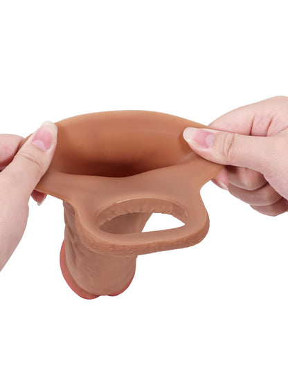 Perfect 8” Length x 5.9” Girth M/L Size Penis Sleeve With Ejaculatory Hole - RealCocks