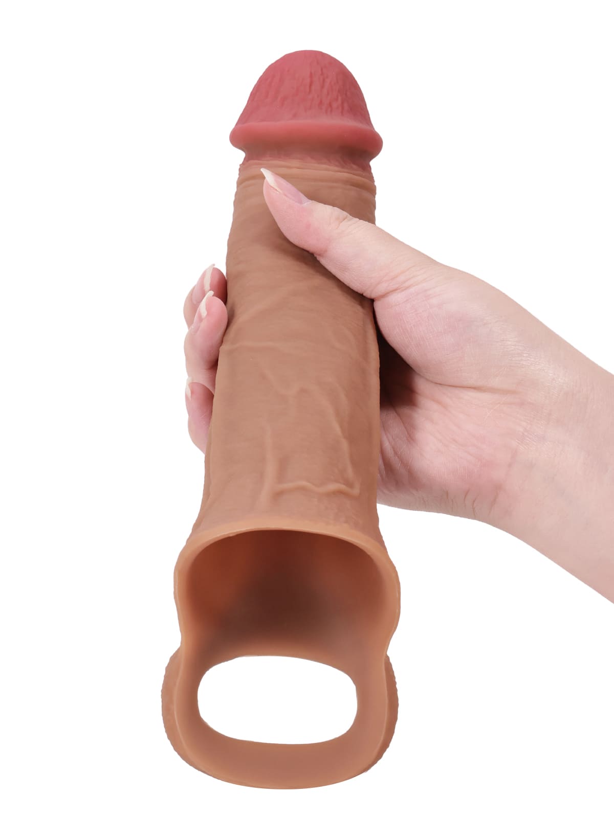 Perfect 8” Length x 5.9” Girth M/L Size Penis Sleeve With Ejaculatory Hole - RealCocks
