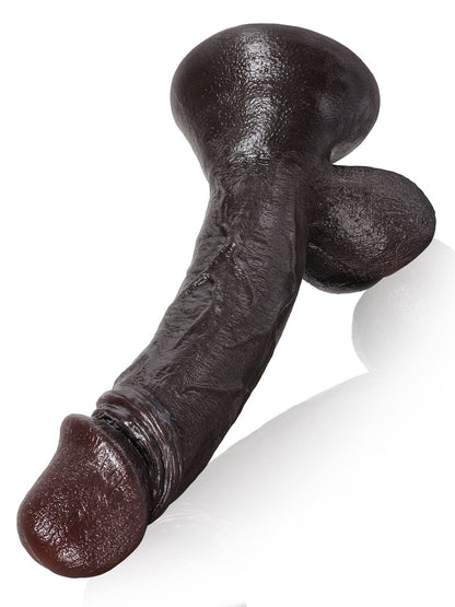 Rob 10" x 2" BBC Dildo With Swinging Balls & Metal Keel Bendable - RealCocks