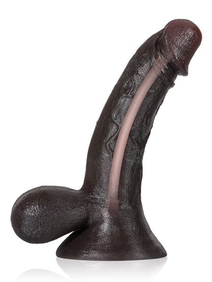 Rob 10" x 2" BBC Dildo With Swinging Balls & Metal Keel Bendable - RealCocks