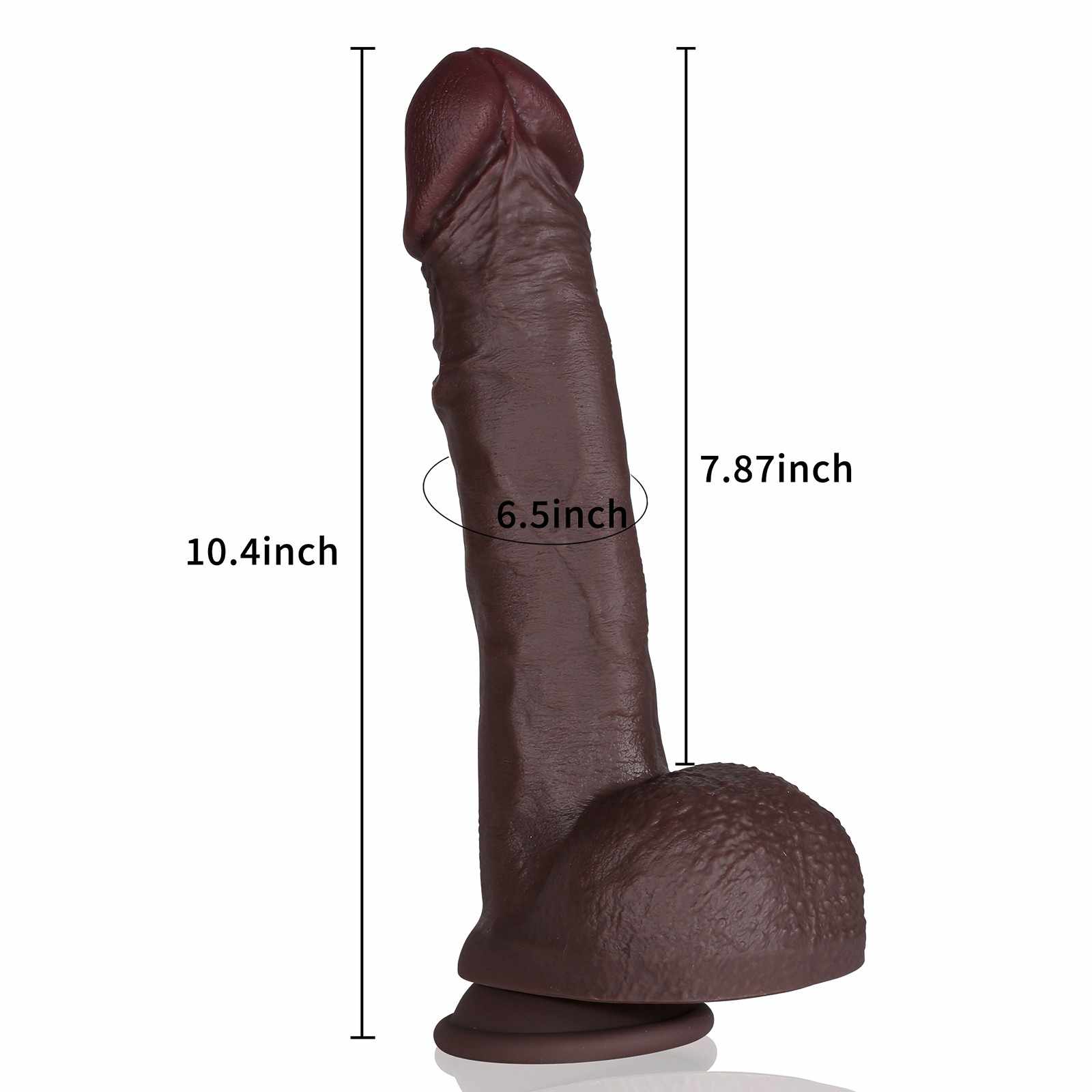 [UltraREAL]Ryan Silicone 10 Inch Lifelike Glan Realistic Dildo Black Dildo - RealCocks