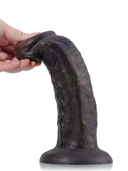 Tony 10" x 2.1" Black Soft Skin Huge Thick Dildo - RealCocks