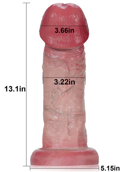 Turner 13" x 3.2" Extreme Huge Anal Dildo Flesh Skin Silicone Soft Dildo - RealCocks