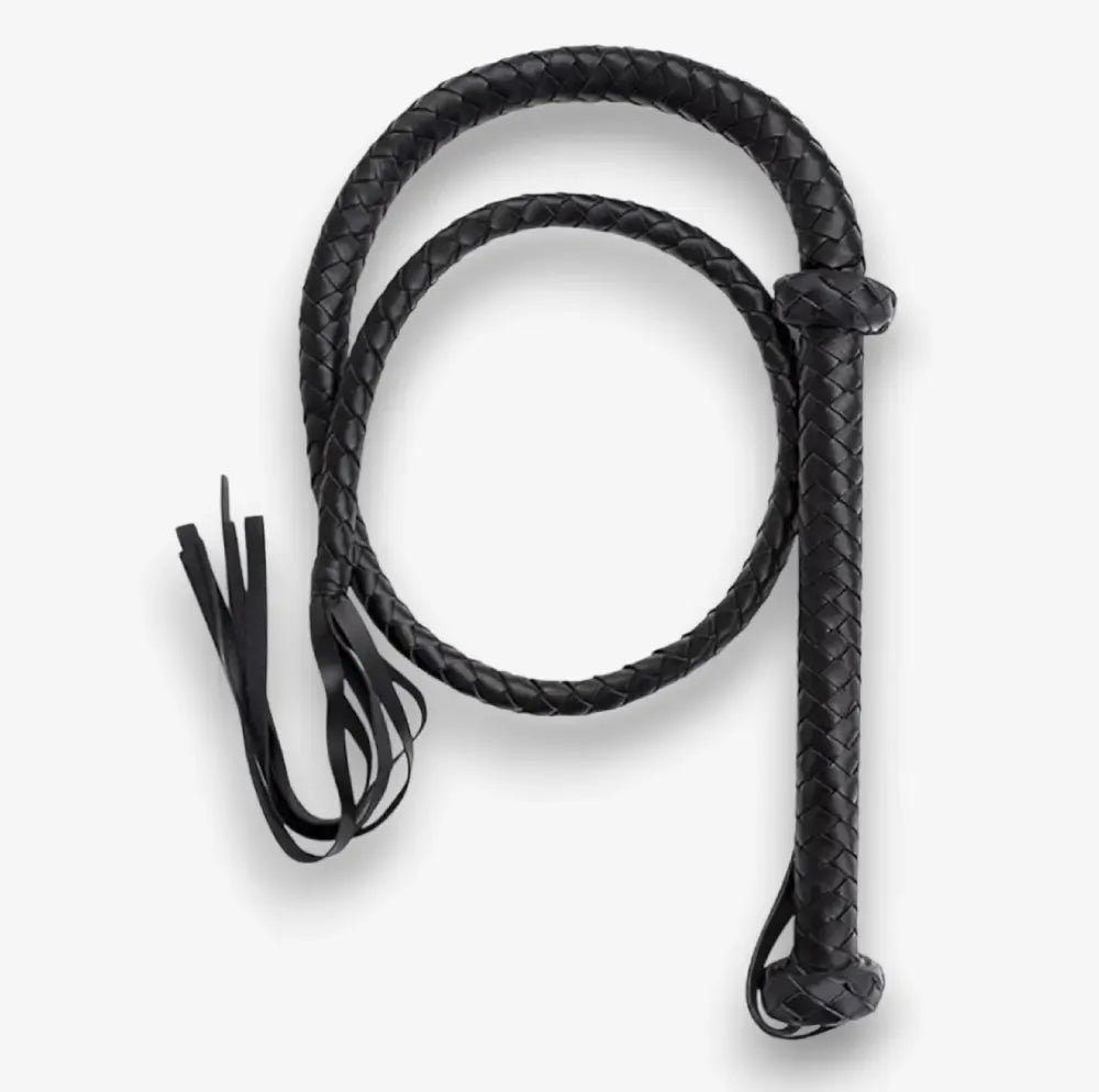 Leather whip for adventurous couples, 56.7 inches long, ideal for spanking and role-playing
