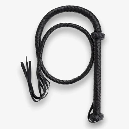 Leather whip for adventurous couples, 56.7 inches long, ideal for spanking and role-playing
