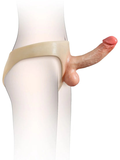 Realcock Silicone Strap On With Solid Dildo & Moving Balls Realistic Lesbian Sex Toys designed for intimate pleasure