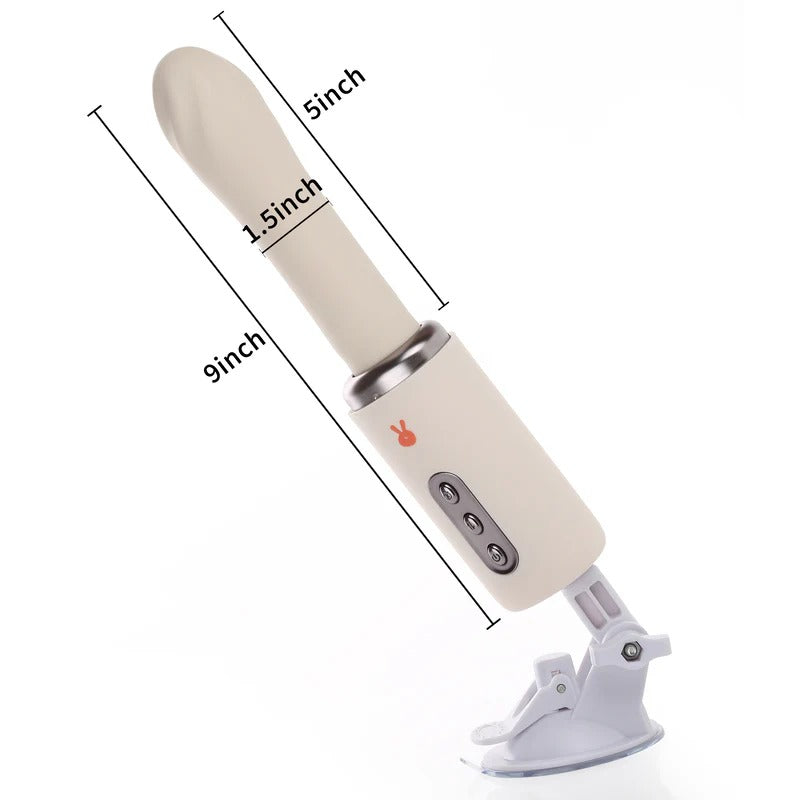 Realcock heating thrusting dildo machine with adjustable suction base and 9-inch length for enhanced pleasure